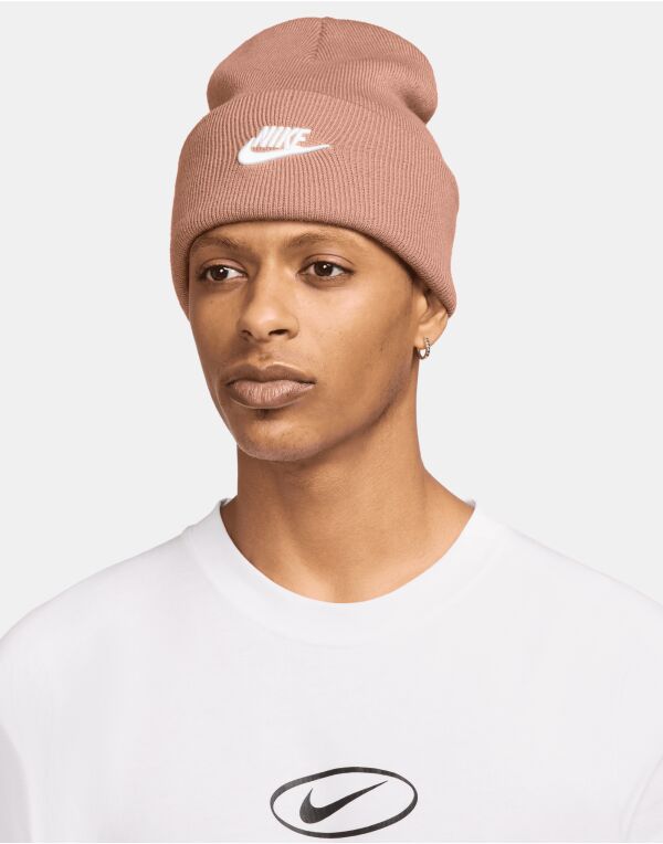 HF0186 Nike Golf Futura Peak Beanie Rose Gold/White