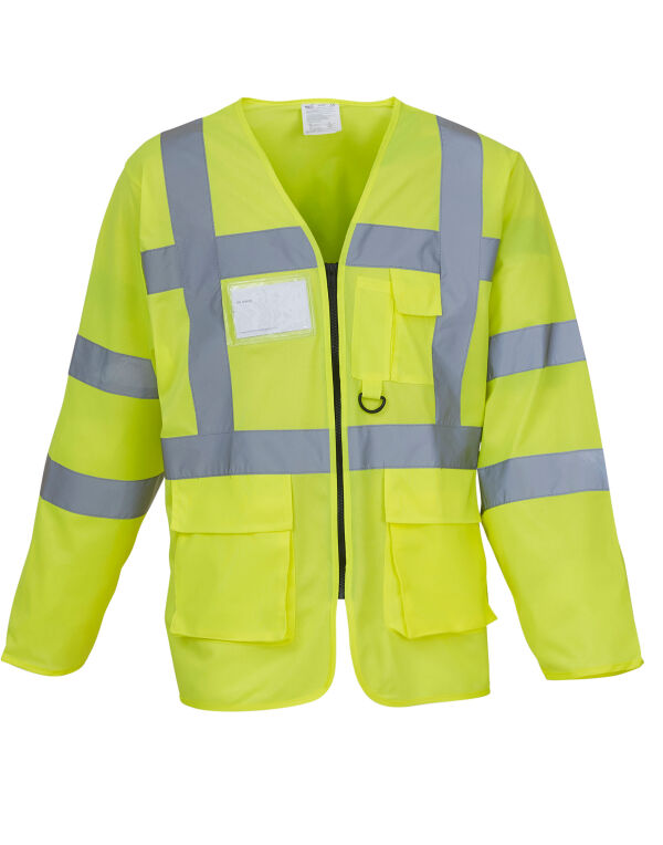 HVJ800 Yoko Hi-Vis Executive Long Sleeve Waistcoat Hi-Vis Yellow