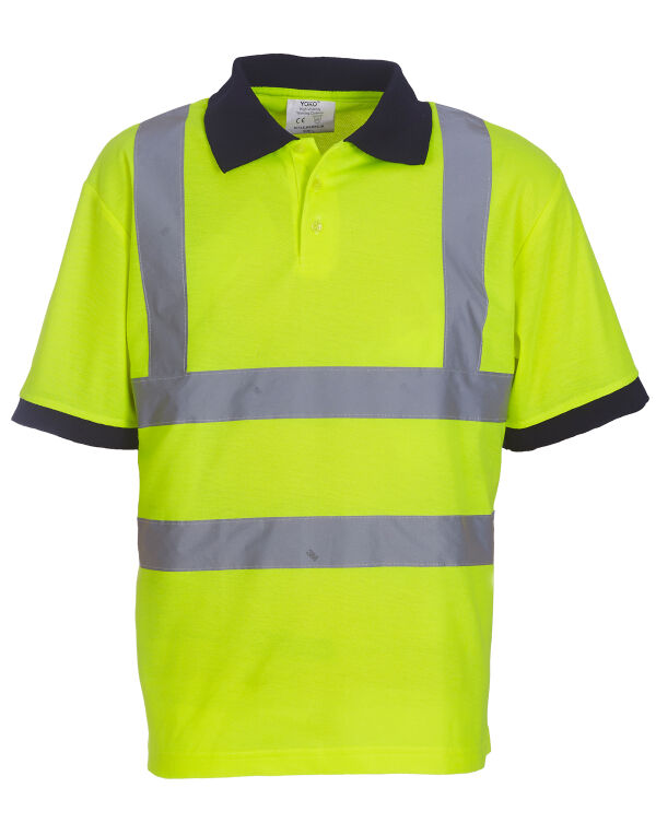 HVJ210-3M Yoko Hi-Vis Short Sleeve Polo Shirt Hi-Vis Yellow