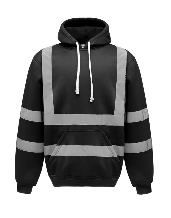 HVK05 Black Hi-Vis Pull-Over Hoodie