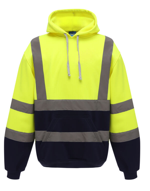 HVK05 Yoko Hi-Vis Pull-Over Hoodie Hi-Vis Yellow/Navy