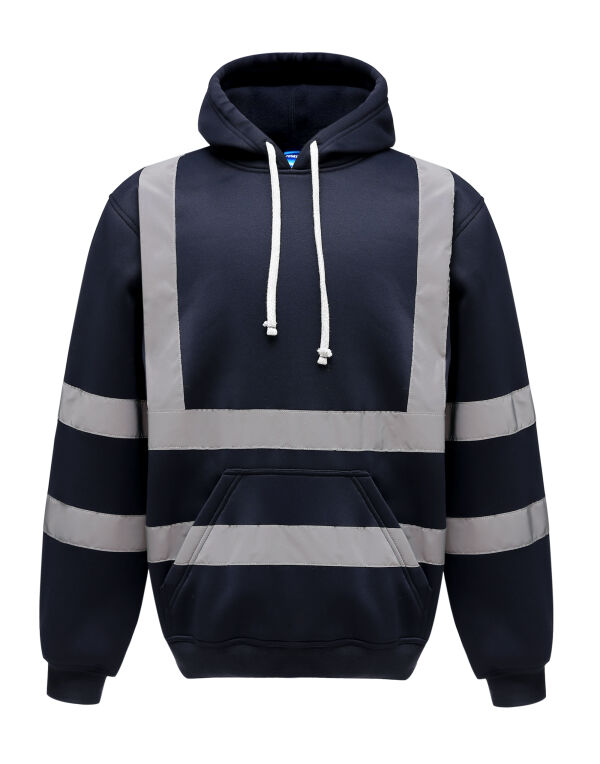HVK05 Navy Hi-Vis Pull-Over Hoodie