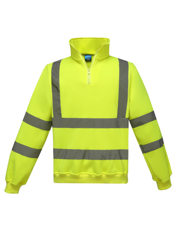 HVK06 Yoko Hi-Vis 1/4 Zip Sweatshirt Hi-Vis Yellow
