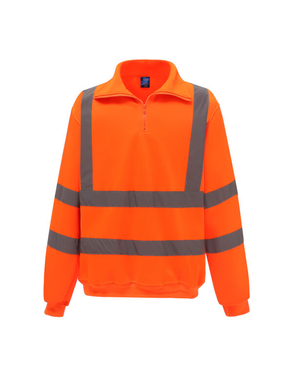 HVK06 Hi Vis Orange Hi-Vis 1/4 Zip Sweatshirt