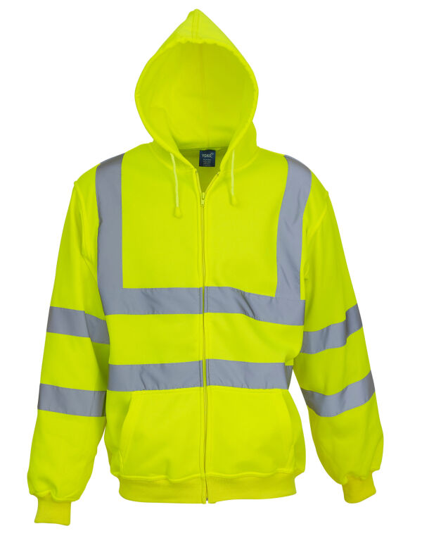HVK07 Yoko Hi-Vis Zipped Hoodie Hi-Vis Yellow