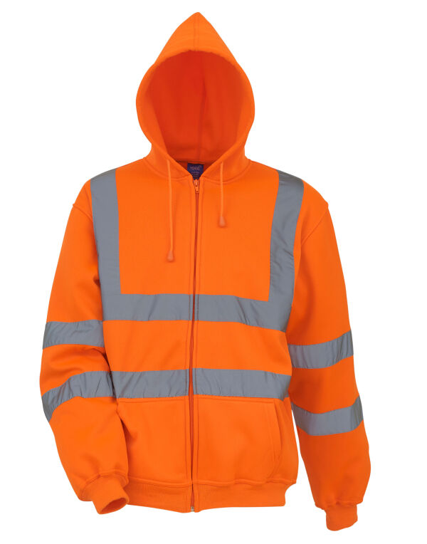 HVK07 Yoko Hi-Vis Zipped Hoodie Hi Vis Orange