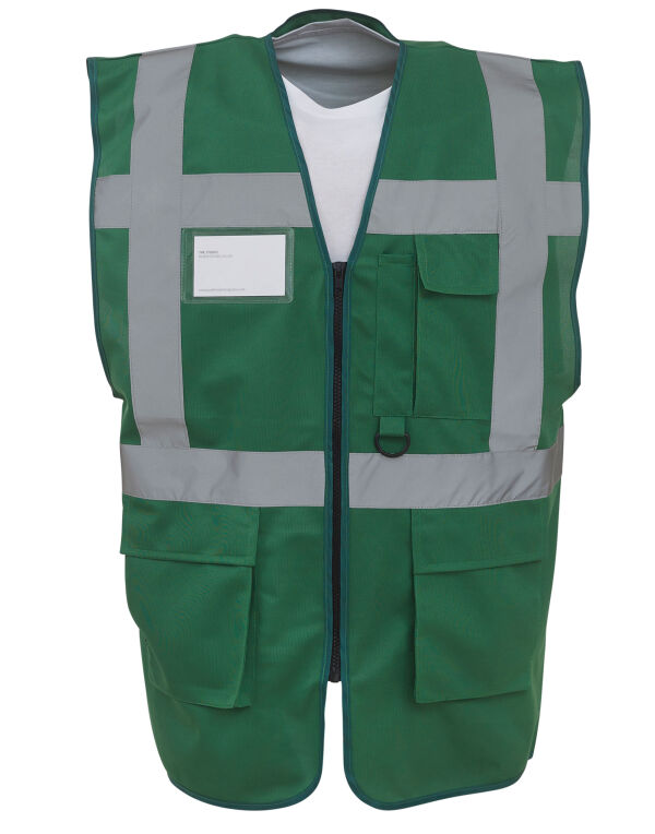HVW801 Paramedic Green Hi-Vis Executive Waistcoat