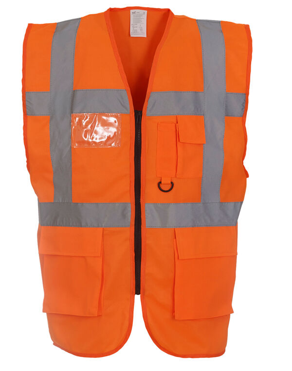 HVW801 Hi Vis Orange Hi-Vis Executive Waistcoat