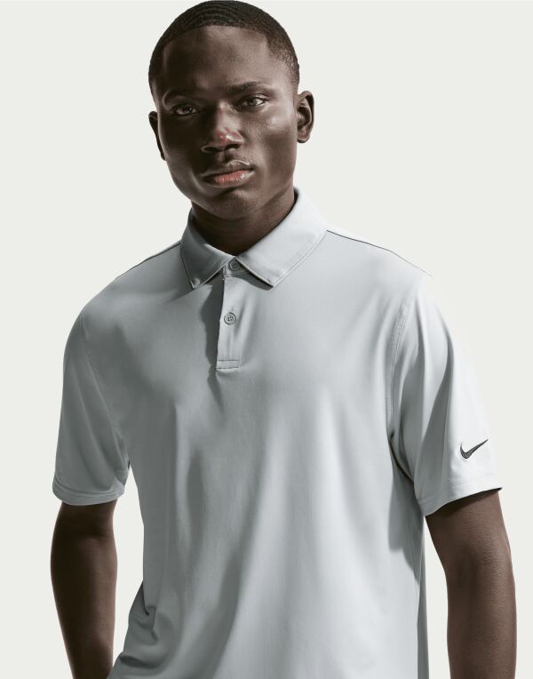 IQ6689 Nike Golf Velocity Polo Solid Short Sleeve Wolf Grey/White