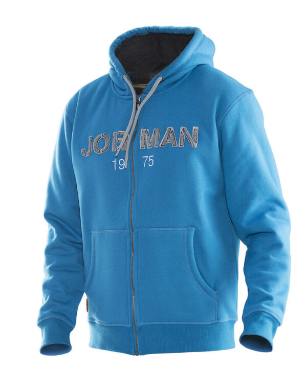 JM5154 Jobman Men’s Vintage Hoodie Lined Ocean/Dark Grey
