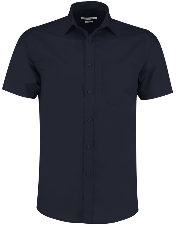 KK141 Kustom Kit Tailored Fit Short Sleeve Poplin Shirt Dark Navy KK141 Kustom Kit Tailored Fit Short Sleeve Poplin Shirt Dark Navy