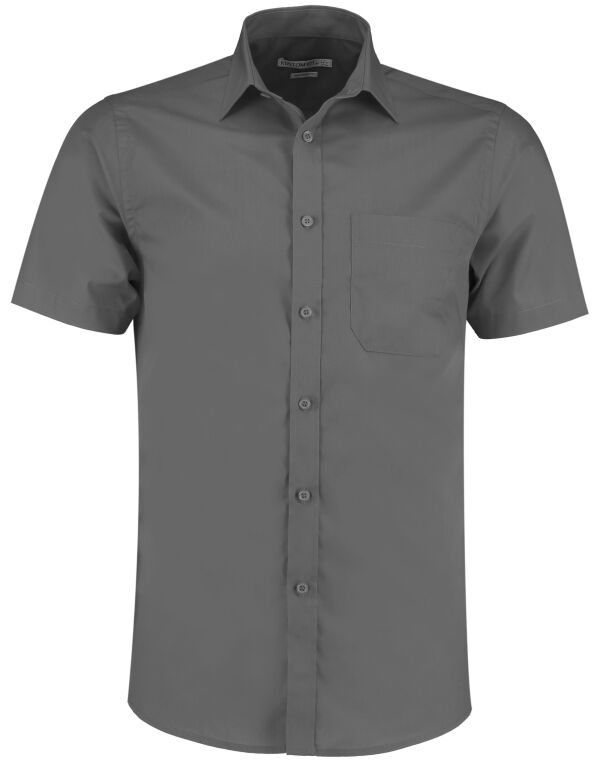 KK141 Kustom Kit Tailored Fit Short Sleeve Poplin Shirt Graphite KK141 Kustom Kit Tailored Fit Short Sleeve Poplin Shirt Graphite