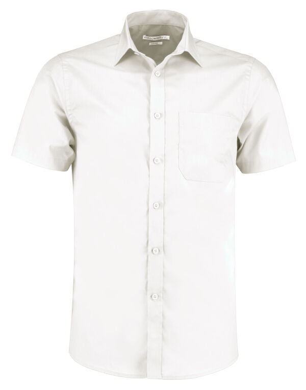 KK141 Kustom Kit Tailored Fit Short Sleeve Poplin Shirt White