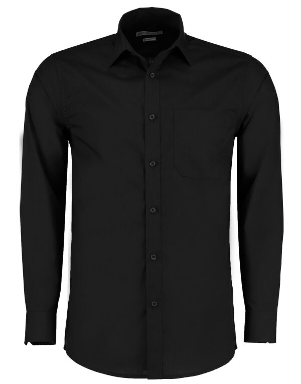 KK142 Kustom Kit Tailored Fit Long Sleeve Poplin Shirt Black KK142 Kustom Kit Tailored Fit Long Sleeve Poplin Shirt Black