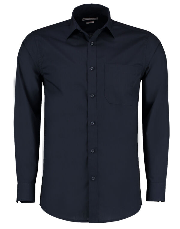 KK142 Kustom Kit Tailored Fit Long Sleeve Poplin Shirt Dark Navy