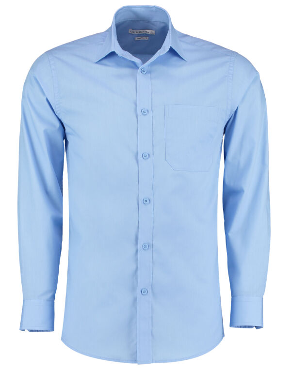 KK142 Kustom Kit Tailored Fit Long Sleeve Poplin Shirt Light Blue KK142 Kustom Kit Tailored Fit Long Sleeve Poplin Shirt Light Blue