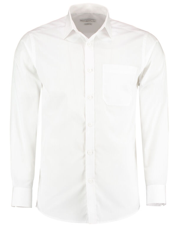 KK142 Kustom Kit Tailored Fit Long Sleeve Poplin Shirt White