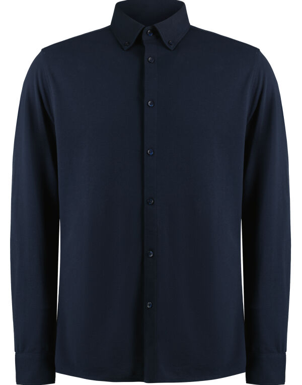 KK143 Kustom Kit Tailored Fit Superwash Pique Shirt (LS) Navy