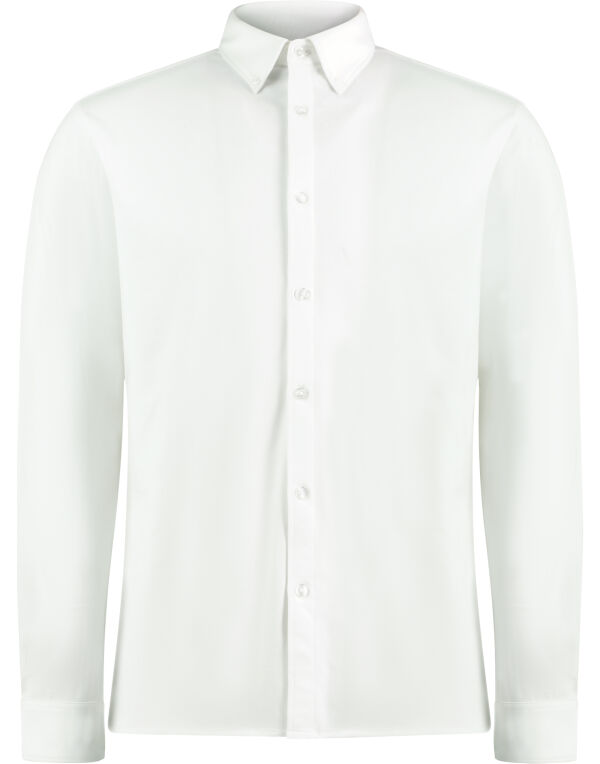 KK143 Kustom Kit Tailored Fit Superwash Pique Shirt (LS) White