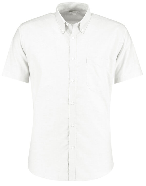 KK183 Kustom Kit Slim Fit S/Sleeve Workwear Oxford Shirt White