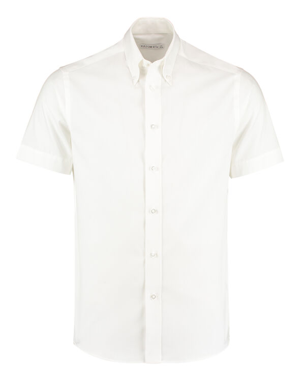 KK187 Kustom Kit Tailored S/Sleeve Premium Oxford Shirt White