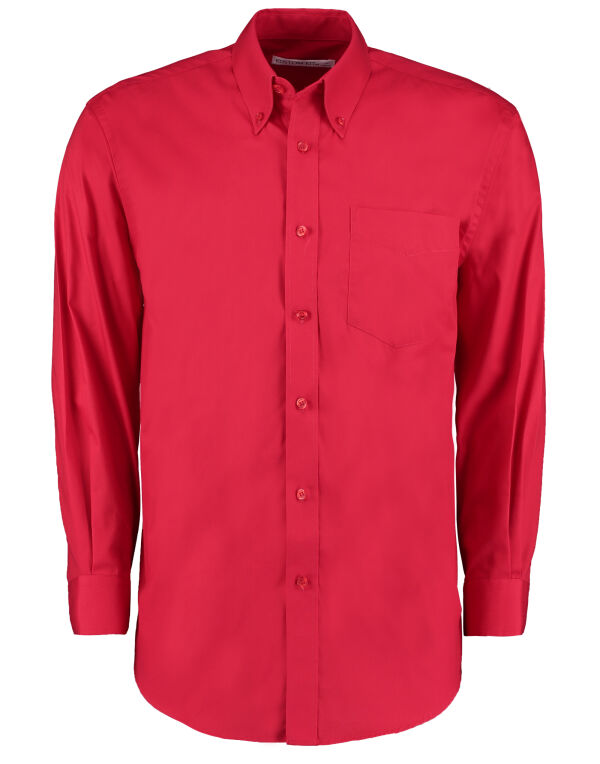 KK105 Kustom Kit Classic Fit L/S Premium Oxford Shirt Red