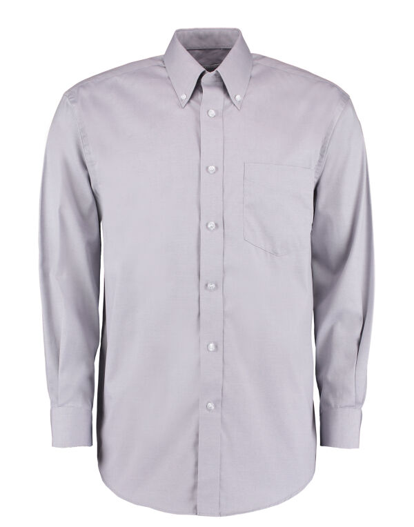 KK105 Kustom Kit Classic Fit L/S Premium Oxford Shirt Silver Grey