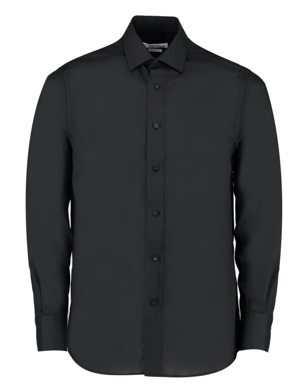 KK131 Kustom Kit Tailored Fit L/Sleeve Business Shirt Black