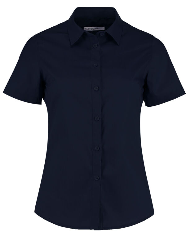 KK241 Kustom Kit Tailored Fit Short Sleeve Poplin Shirt Dark Navy KK241 Kustom Kit Tailored Fit Short Sleeve Poplin Shirt Dark Navy