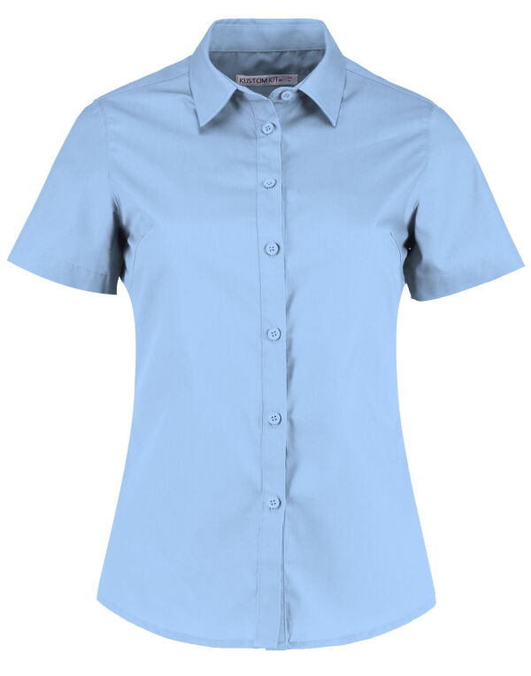 KK241 Kustom Kit Tailored Fit Short Sleeve Poplin Shirt Light Blue KK241 Kustom Kit Tailored Fit Short Sleeve Poplin Shirt Light Blue