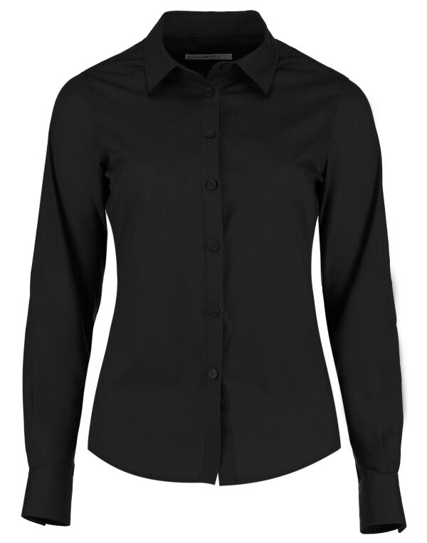 KK242 Kustom Kit Tailored Long Sleeve Poplin Shirt Black KK242 Kustom Kit Tailored Long Sleeve Poplin Shirt Black