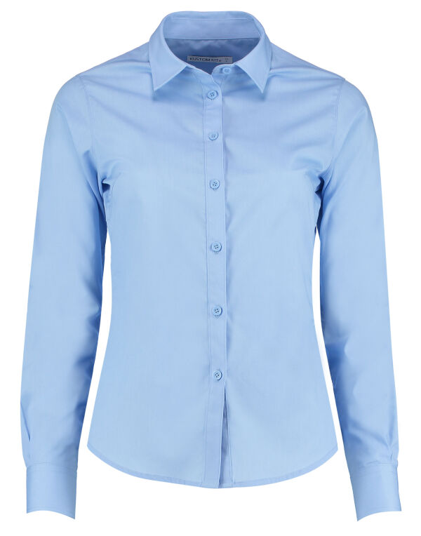 KK242 Kustom Kit Tailored Long Sleeve Poplin Shirt Light Blue KK242 Kustom Kit Tailored Long Sleeve Poplin Shirt Light Blue