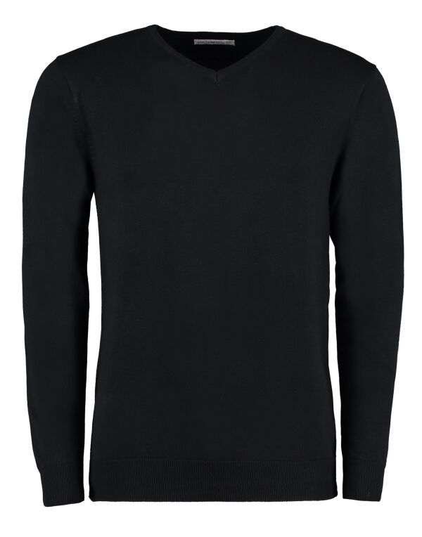 KK352 Kustom Kit Regular Fit Arundel V-Neck Sweater Black