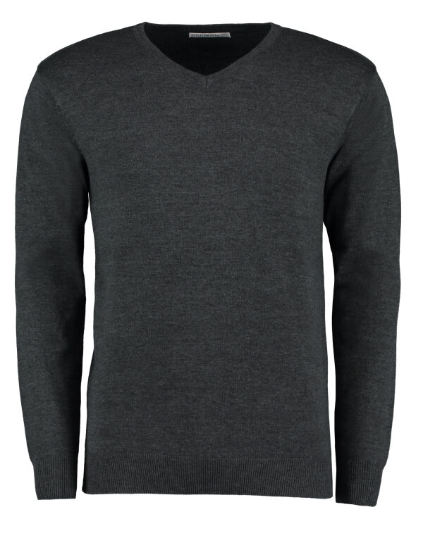 KK352 Graphite Regular Fit Arundel Long Sleeve V-Neck Sweater