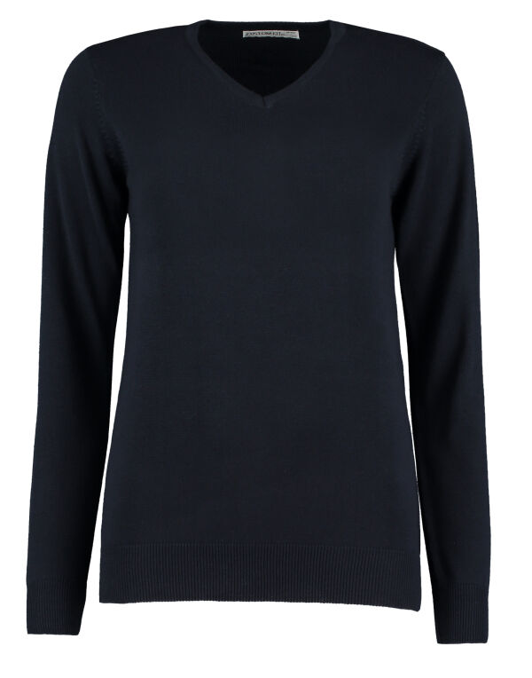 KK353 Kustom Kit Regular Fit Arundel V-Neck Sweater Navy