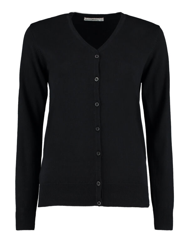 KK354 Kustom Kit Regular Fit Arundel V-Neck Cardigan Black
