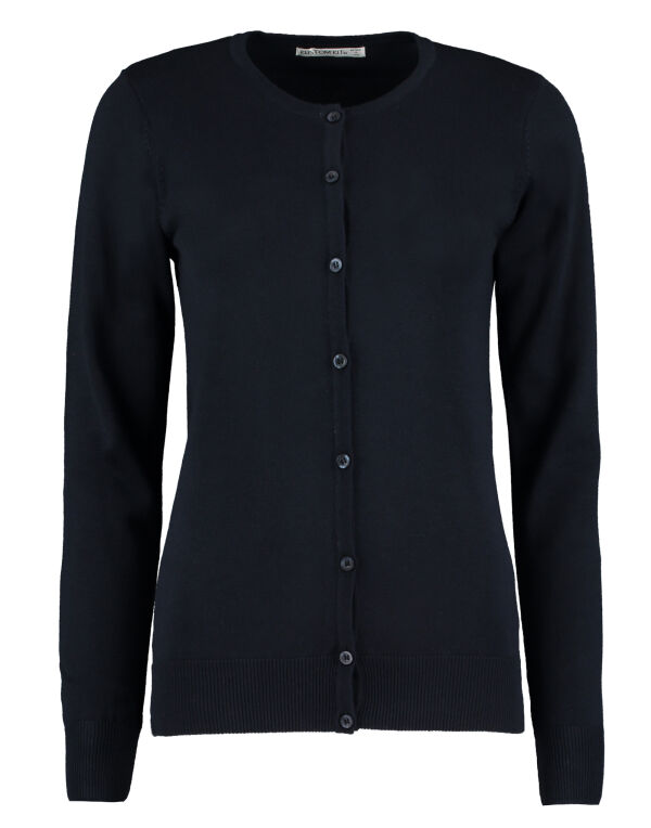 KK355 Kustom Kit Regular Fit Arundel Crew Neck Cardigan Navy