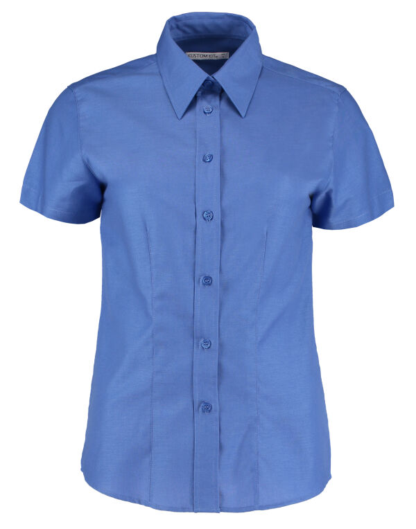 KK360 Kustom Kit TailoredS/Sleeve Workwear Oxford Shirt Italian Blue