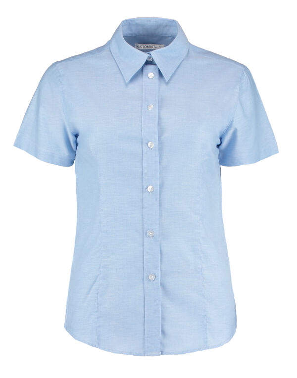 KK360 Kustom Kit TailoredS/Sleeve Workwear Oxford Shirt Light Blue
