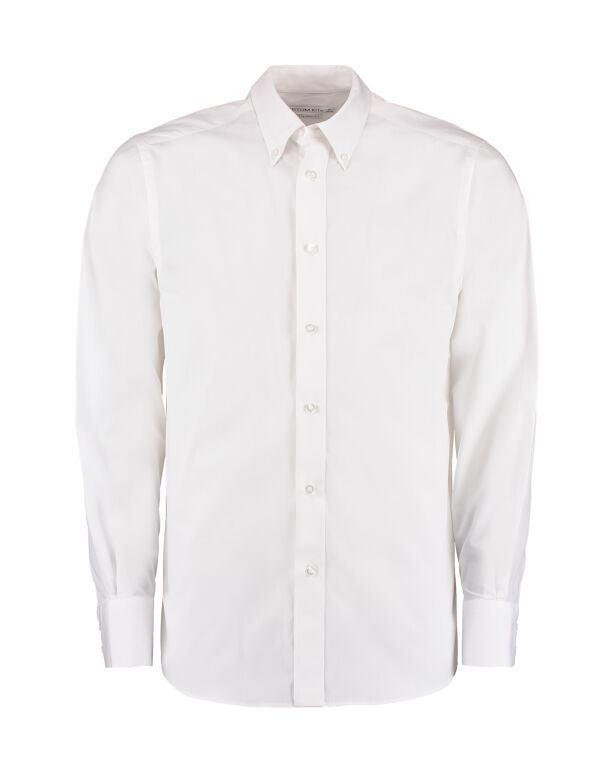 KK386 Kustom Kit Tailored Fit L/Sleeve City Shirt White