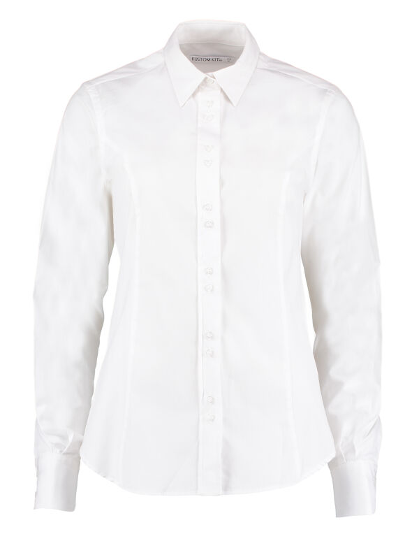 KK388 Kustom Kit Tailored Fit L/Sleeve City Shirt White