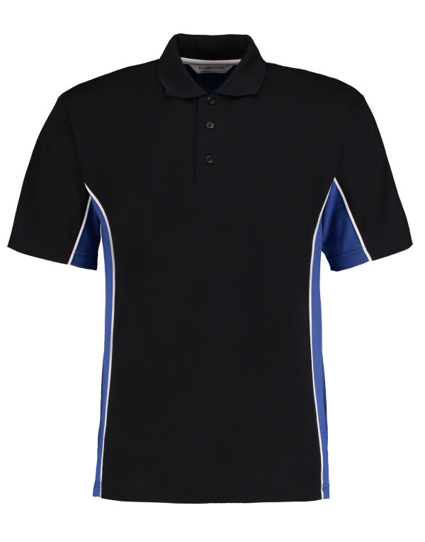 KK475 Kustom Kit Classic Fit Track Polo Black/Royal/White