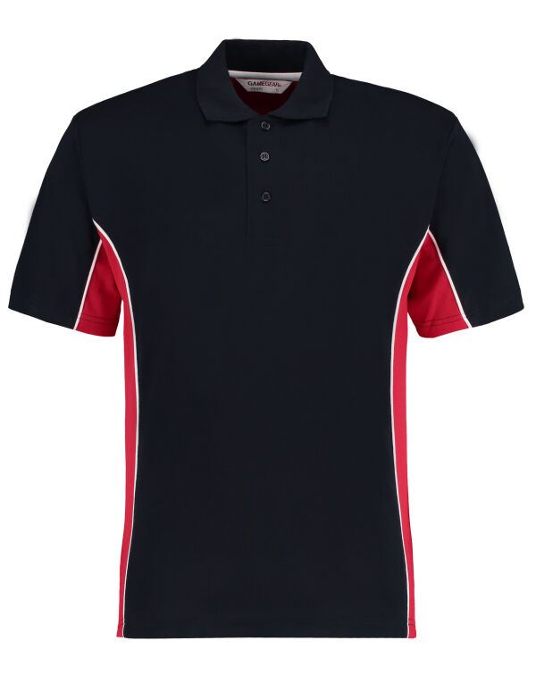 KK475 Kustom Kit Classic Fit Track Polo Navy/Red/White