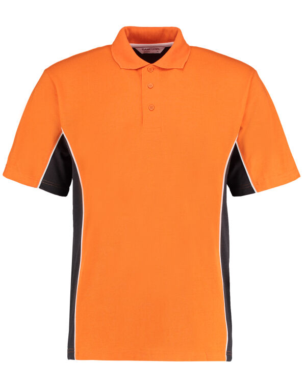 KK475 Kustom Kit Classic Fit Track Polo Orange/Graphite/White