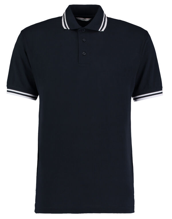 KK409 Kustom Kit Classic Fit Tipped Collar Polo Navy/White