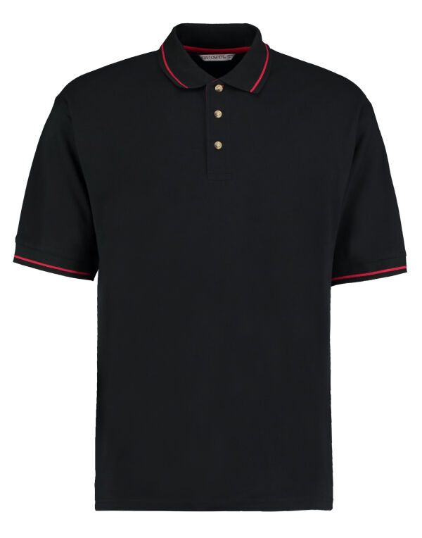 KK606 Kustom Kit Classic Fit St.Mellion Polo Black/Bright Red