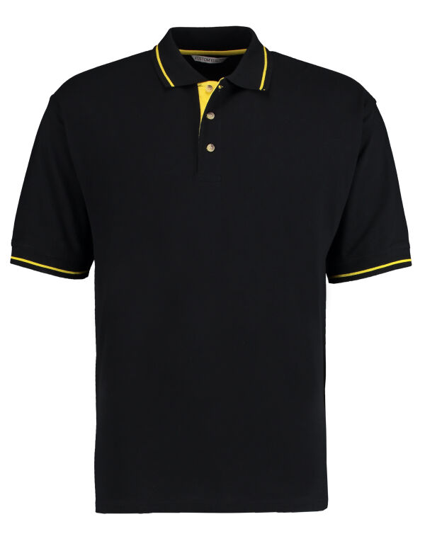 KK606 Kustom Kit Classic Fit St.Mellion Polo Black/Yellow