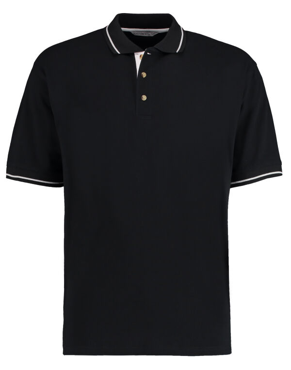 KK606 Kustom Kit Classic Fit St.Mellion Polo Black/White