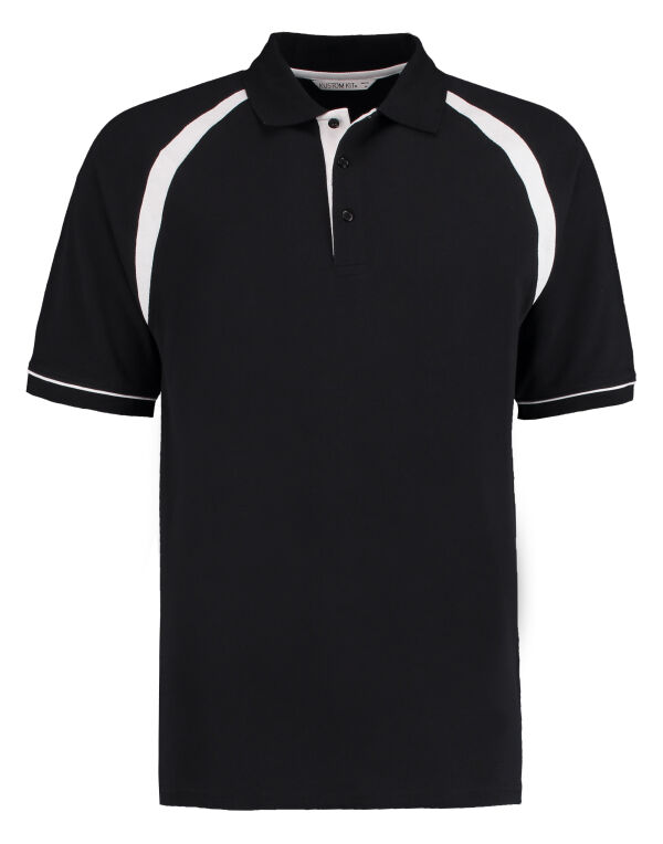 KK615 Kustom Kit Classic Fit Oak Hill Polo Black/White