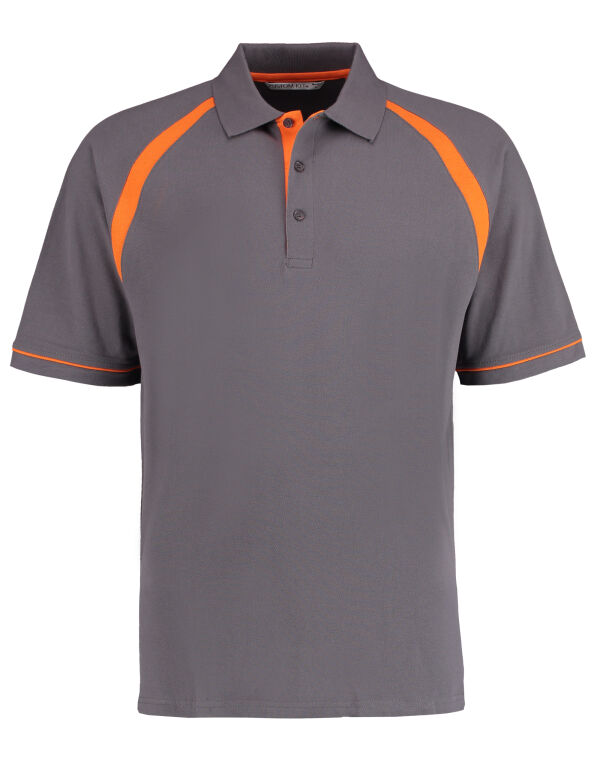 KK615 Kustom Kit Classic Fit Oak Hill Polo Charcoal/Orange
